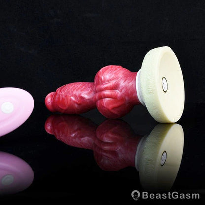 🐶 Canine Knot Plug with Suction Cup | 8.66 in Platinum Silicone - BeastGasm