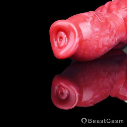 🐶 Canine Knot Plug with Suction Cup | 8.66 in Platinum Silicone - BeastGasm