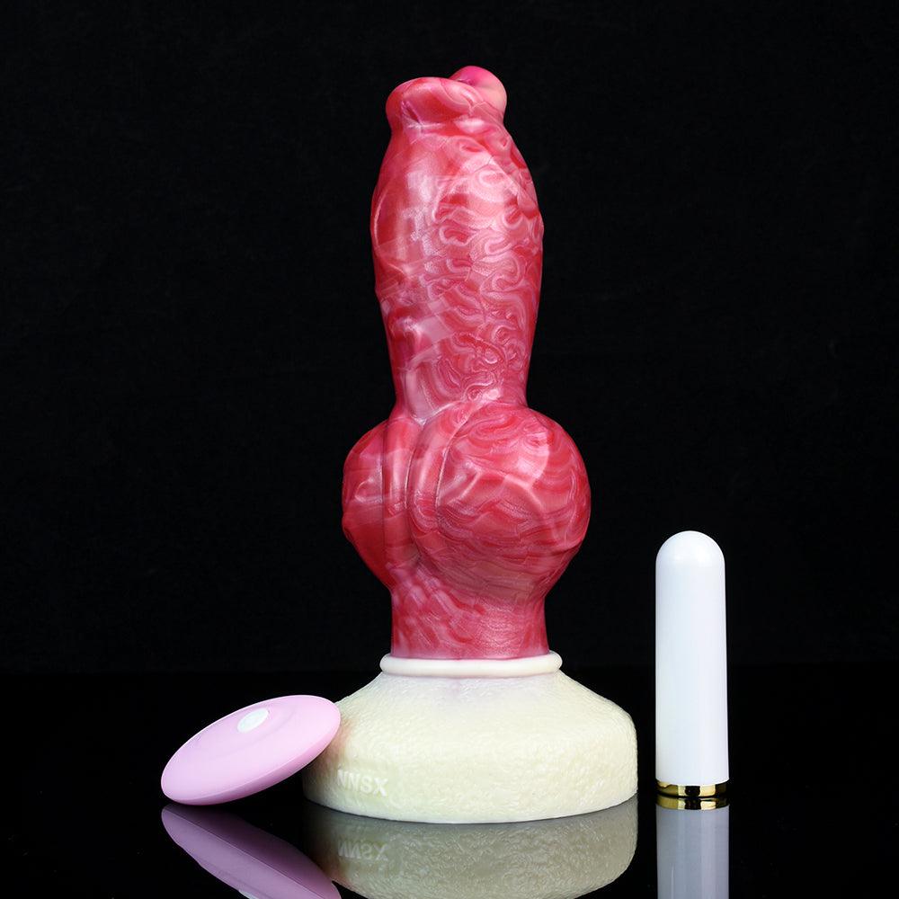 Canine Knot Plug with Suction Cup | 8.66 in Platinum Silicone - BeastGasm