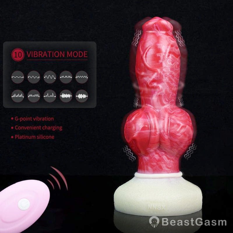 🐶 Canine Knot Plug with Suction Cup | 8.66 in Platinum Silicone - BeastGasm