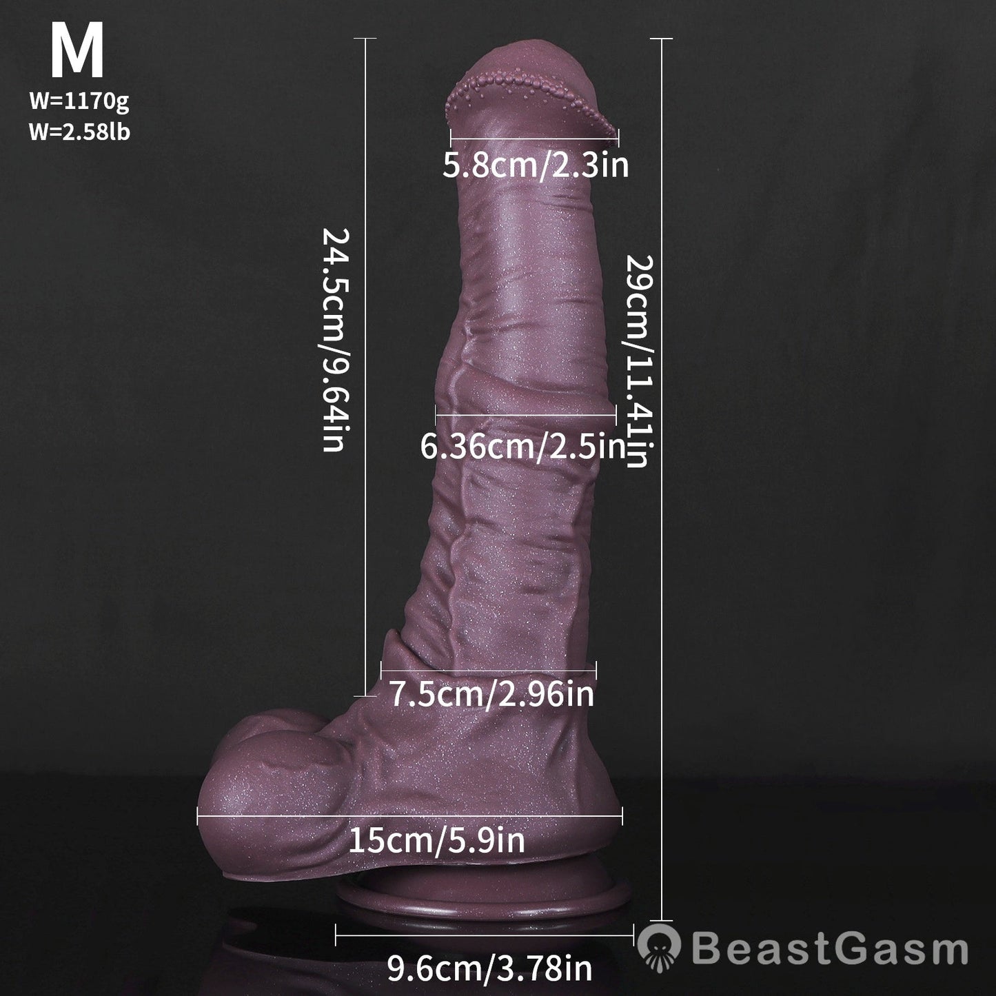 🐴 Centaur Horse Dildo – Safe Platinum Silicone, Realistic Texture - BeastGasm