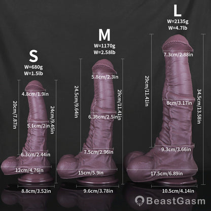 🐴 Centaur Horse Dildo – Safe Platinum Silicone, Realistic Texture - BeastGasm