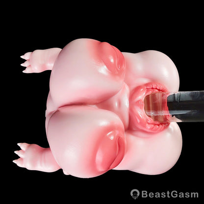 🧸 Chubby Bear-Girl Sex Doll Torso – Dual-Channel Silicone Toy - BeastGasm