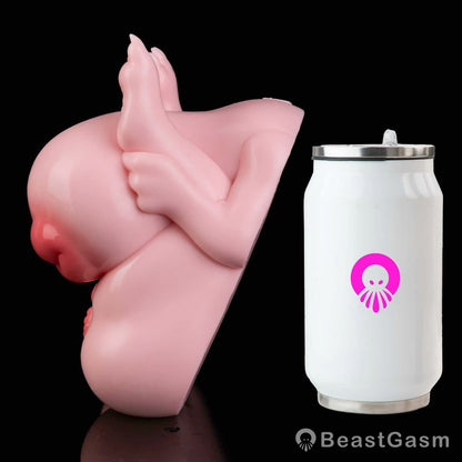 🧸 Chubby Bear-Girl Sex Doll Torso – Dual-Channel Silicone Toy - BeastGasm