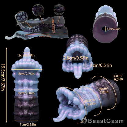 👾 Creature Maw Pocket Pussy – Fanged Beast Fantasy Silicone Stroker - BeastGasm