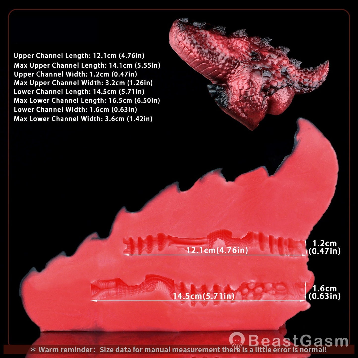 🔥 Crimson Dragon Dual - Channel Masturbator – Extreme Texture - BeastGasm