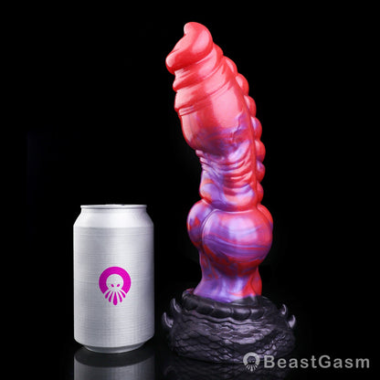 🐦‍🔥 Crimson Dragon Fantasy Dog Dildo — Multi-Texture Platinum Silicone - BeastGasm