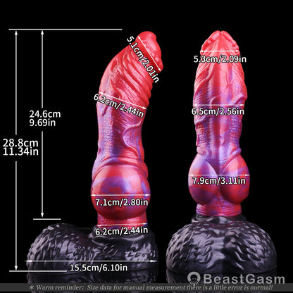 🐉 Crimson Dragon Fantasy Dog Dildo — Rope-Twist & Knot - BeastGasm