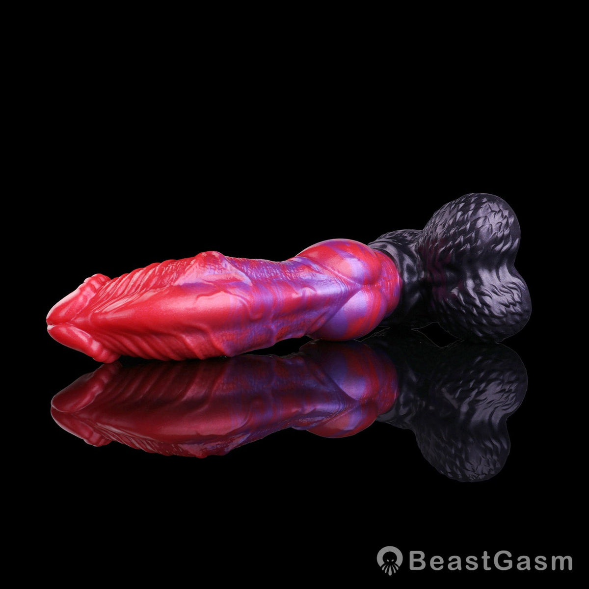 🐉 Crimson Dragon Fantasy Dog Dildo — Rope-Twist & Knot - BeastGasm