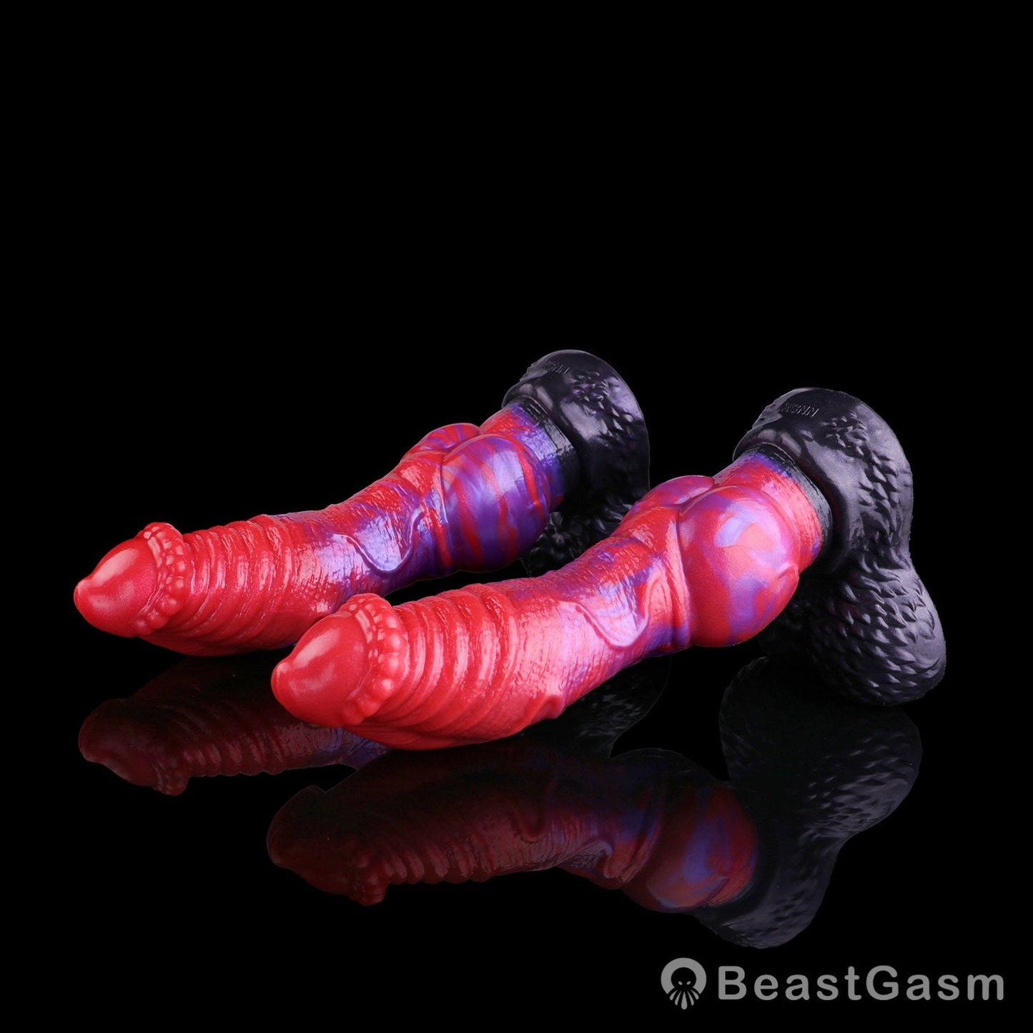 🐉 Crimson Dragon Fantasy Dog Dildo — Rope-Twist & Knot - BeastGasm