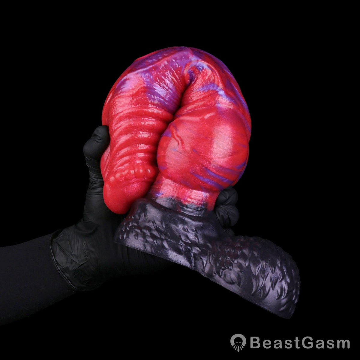 🐉 Crimson Dragon Fantasy Dog Dildo — Rope-Twist & Knot - BeastGasm