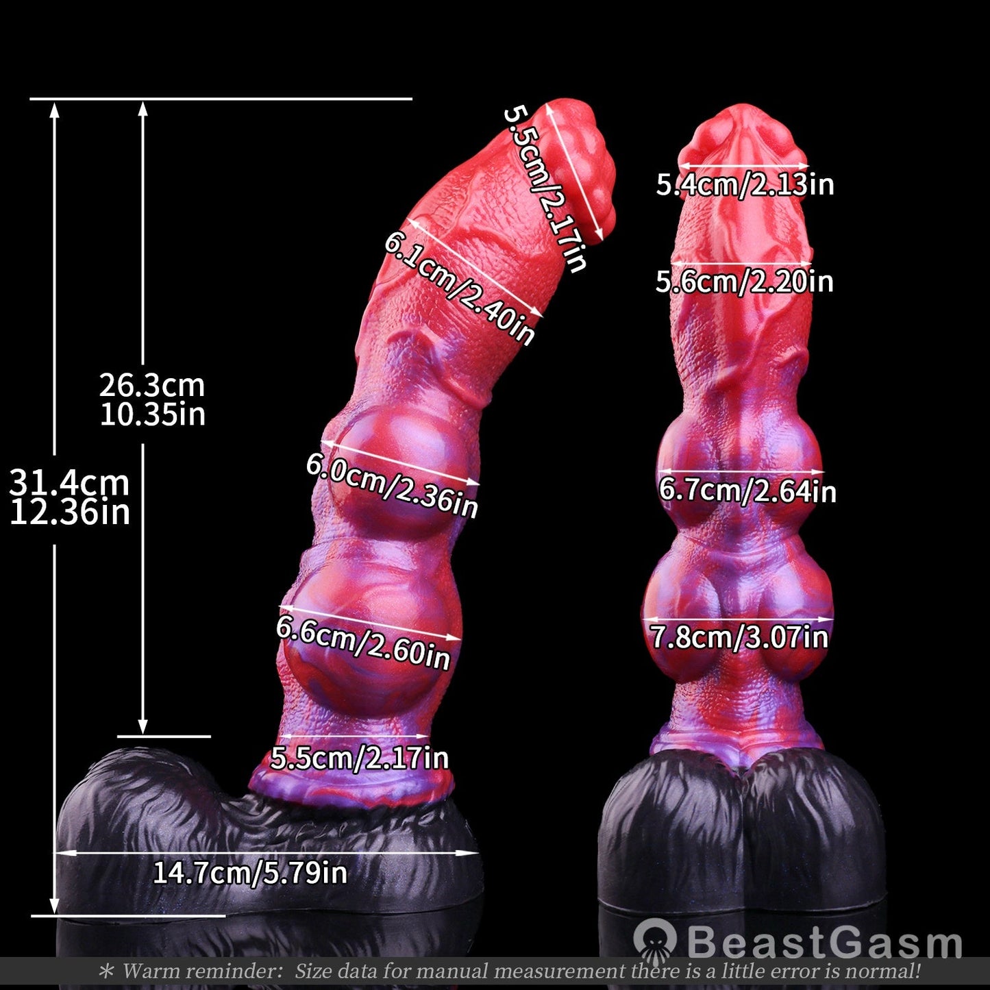 🐺 Crimson Hellhound Fantasy Dog Dildo — Graduated Knot - BeastGasm