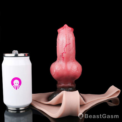 🐕 Crimson Hound Dog Knot Wearable Penis Sleeve Panty - BeastGasm