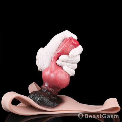 🐕 Crimson Hound Dog Knot Wearable Penis Sleeve Panty - BeastGasm