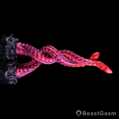 🐙 Crimson Kraken Extra-Long Tentacle Dildo — Deep Pulse - BeastGasm
