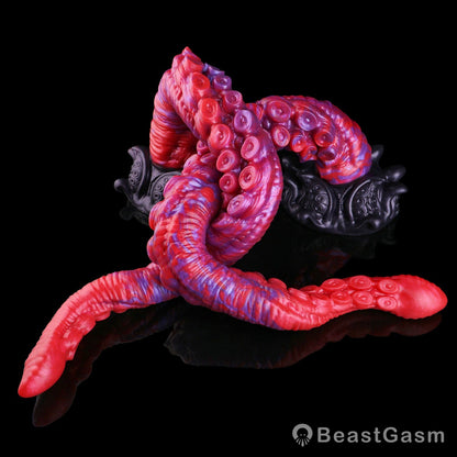 🐙 Crimson Kraken Extra-Long Tentacle Dildo — Deep Pulse - BeastGasm