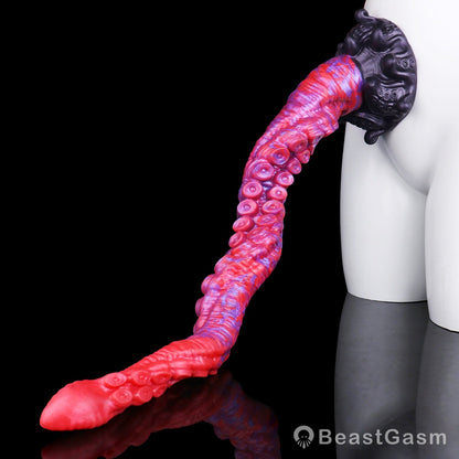 🐙 Crimson Kraken Extra-Long Tentacle Dildo — Deep Pulse - BeastGasm