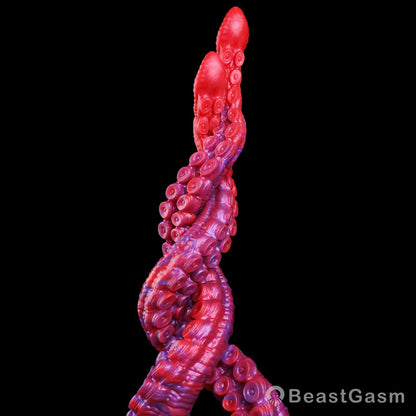 🐙 Crimson Kraken Extra-Long Tentacle Dildo — Deep Pulse - BeastGasm