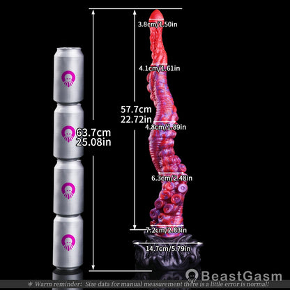 🐙 Crimson Kraken Extra-Long Tentacle Dildo — Deep Pulse - BeastGasm