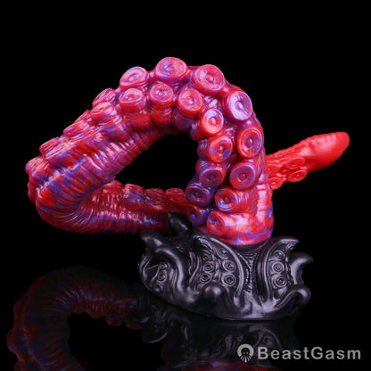 🐙 Crimson Kraken Extra-Long Tentacle Dildo — Deep Pulse - BeastGasm