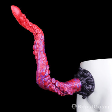🐙 Crimson Kraken Extra-Long Tentacle Dildo — Deep Pulse - BeastGasm