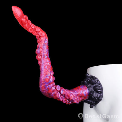 🐙 Crimson Kraken Extra-Long Tentacle Dildo — Deep Pulse - BeastGasm