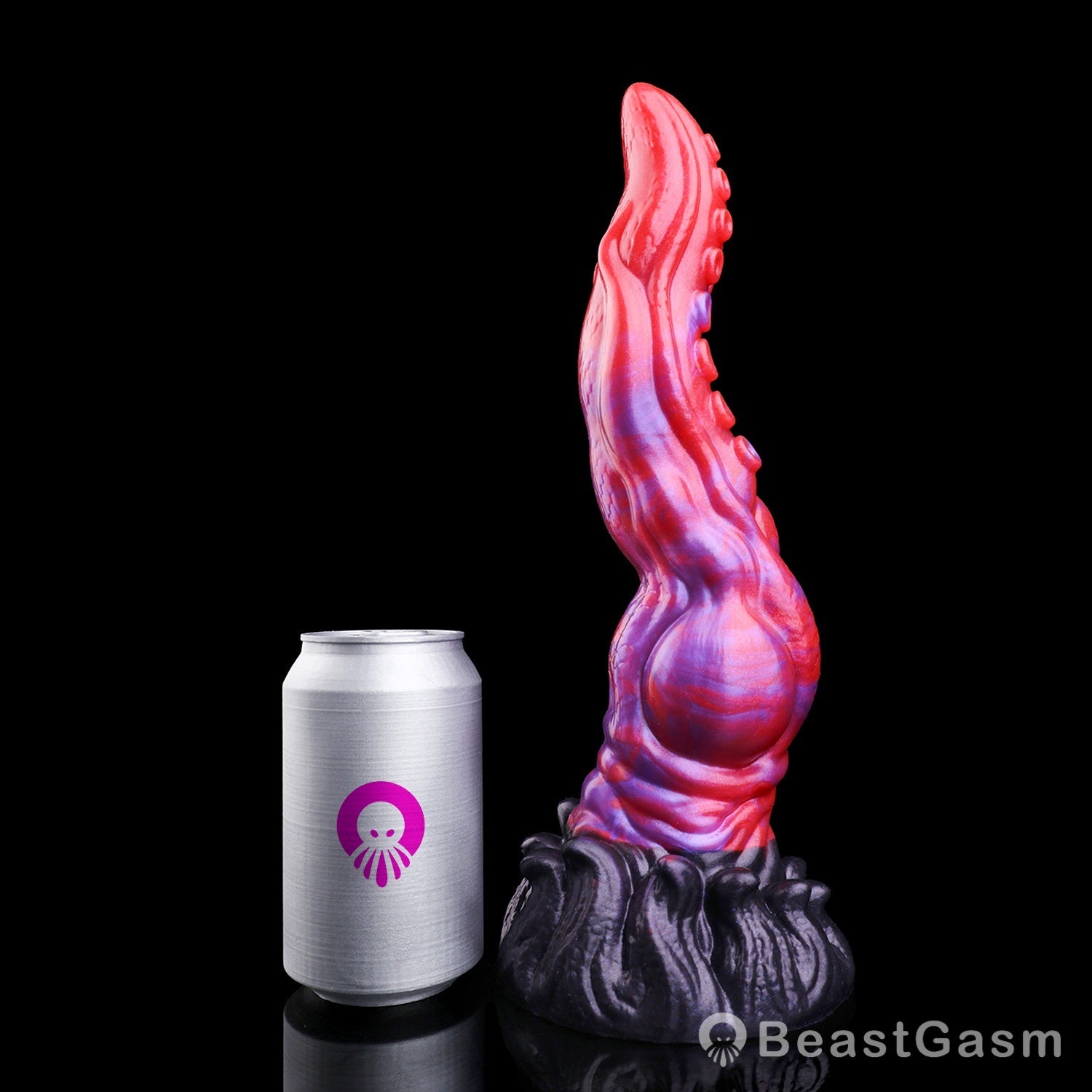🐙 Crimson Kraken Fantasy Tentacle Dildo — Multi-Lobe & Suckers - BeastGasm