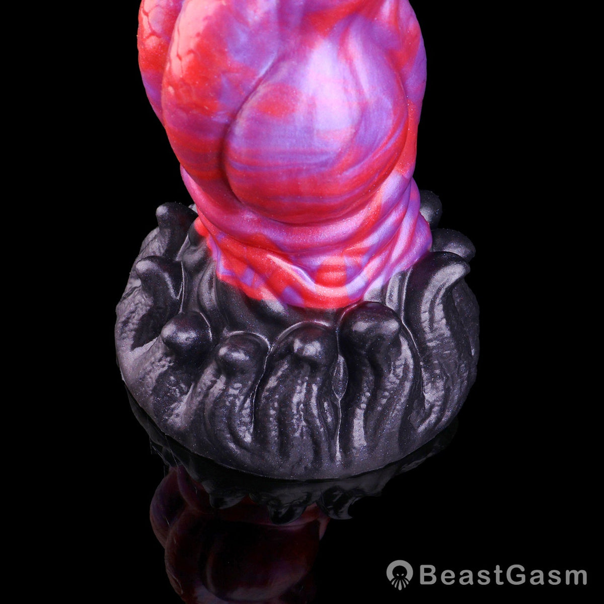 🐙 Crimson Kraken Fantasy Tentacle Dildo — Multi-Lobe & Suckers - BeastGasm