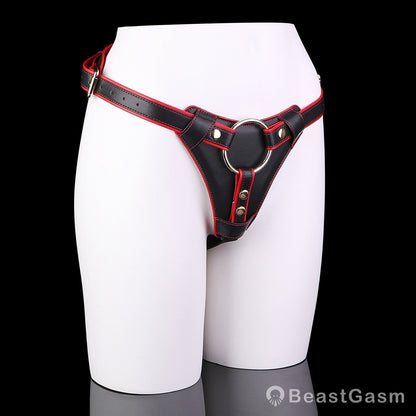 🐦‍🔥 Crimson Queen Adjustable Strap-On Harness Panty - BeastGasm