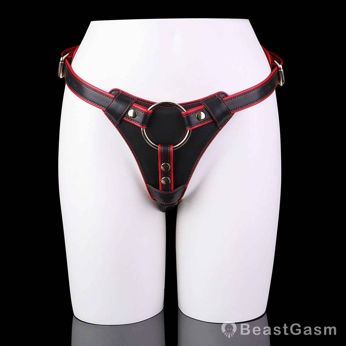 🐦‍🔥 Crimson Queen Adjustable Strap-On Harness Panty - BeastGasm