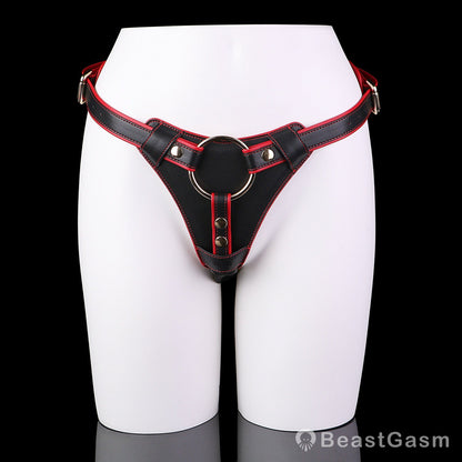 🐦‍🔥 Crimson Queen Adjustable Strap-On Harness Panty - BeastGasm