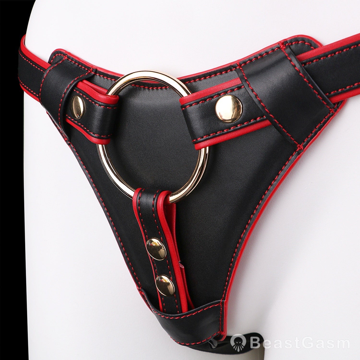 🐦‍🔥 Crimson Queen Adjustable Strap-On Harness Panty - BeastGasm