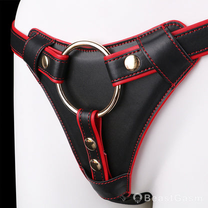 🐦‍🔥 Crimson Queen Adjustable Strap-On Harness Panty - BeastGasm