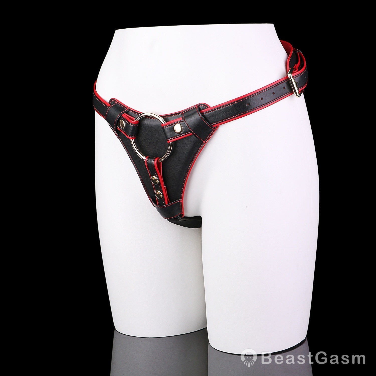 🐦‍🔥 Crimson Queen Adjustable Strap-On Harness Panty - BeastGasm