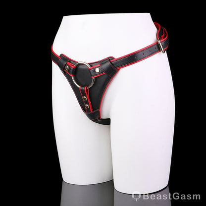 🐦‍🔥 Crimson Queen Adjustable Strap-On Harness Panty - BeastGasm