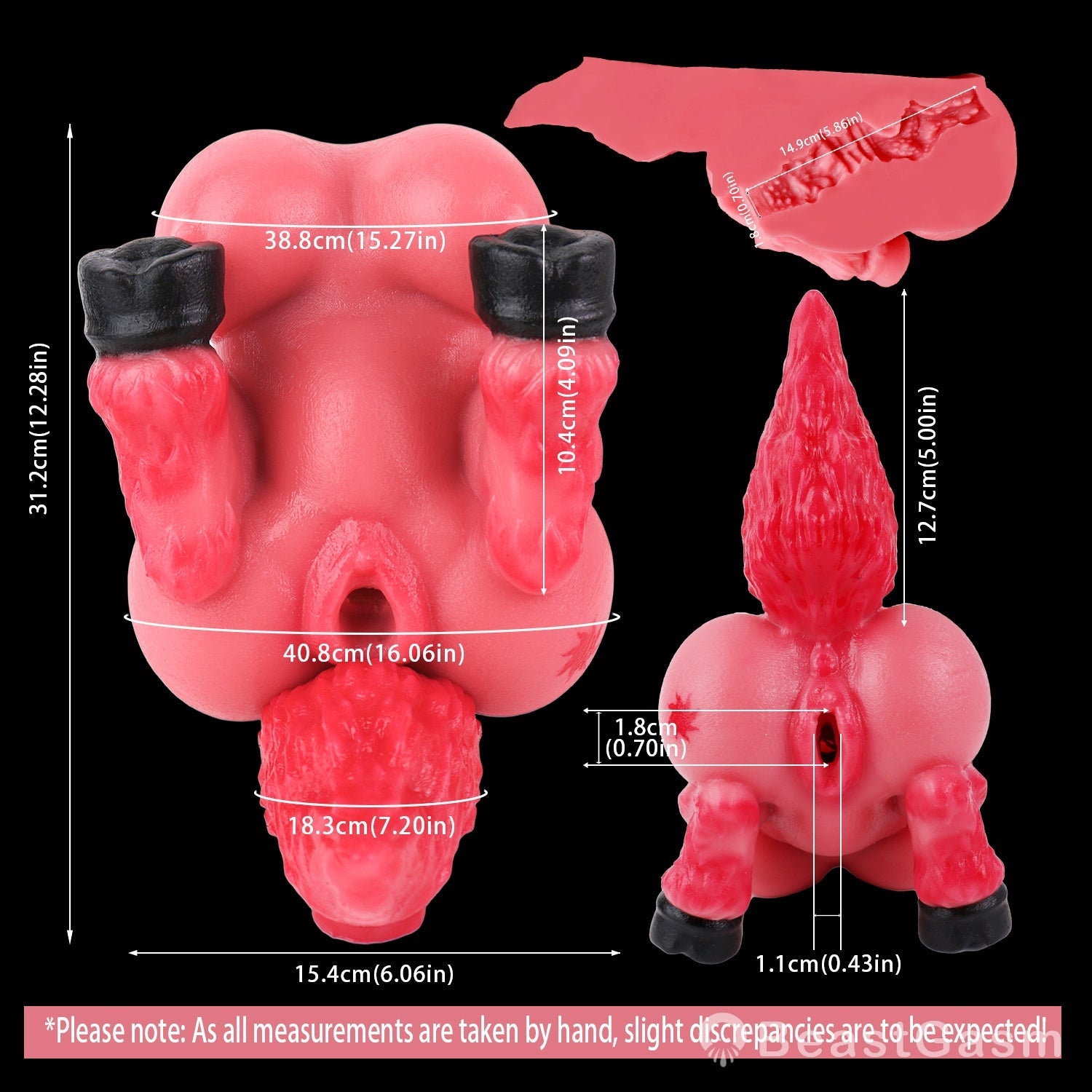 🐴 Crimson Stallion Wildtail Fantasy Horse Half-Body Stroker - BeastGasm
