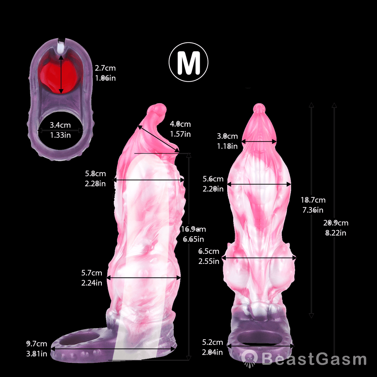 🐶 Crystal Dragon Fantasy Dragon Dog Cock Sleeve - BeastGasm