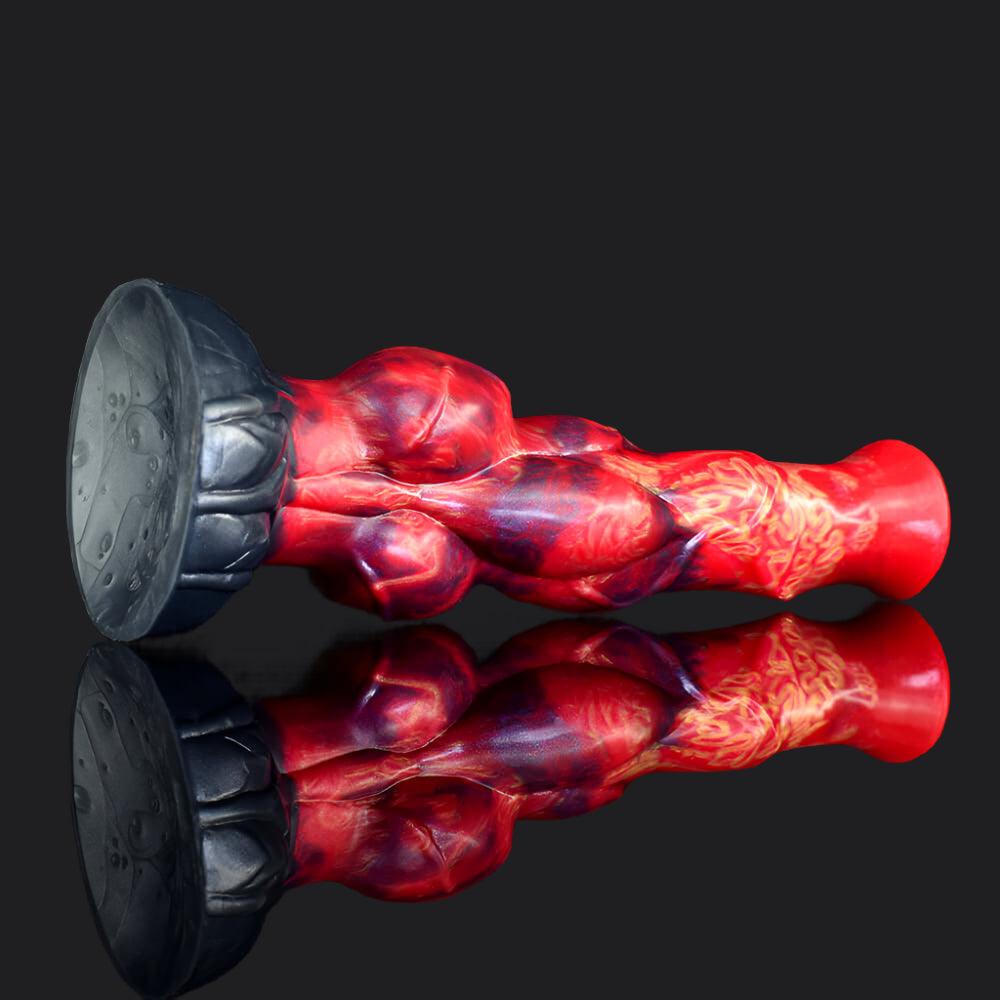 Dagahra Fire Dragon Dildo – Flared Head, Knotted Shaft - BeastGasm