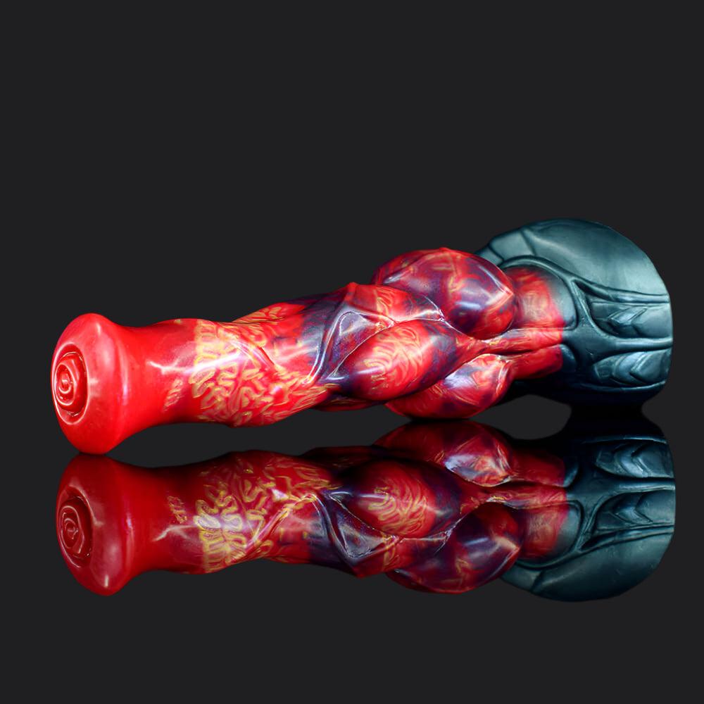 Dagahra Fire Dragon Dildo – Flared Head, Knotted Shaft - BeastGasm