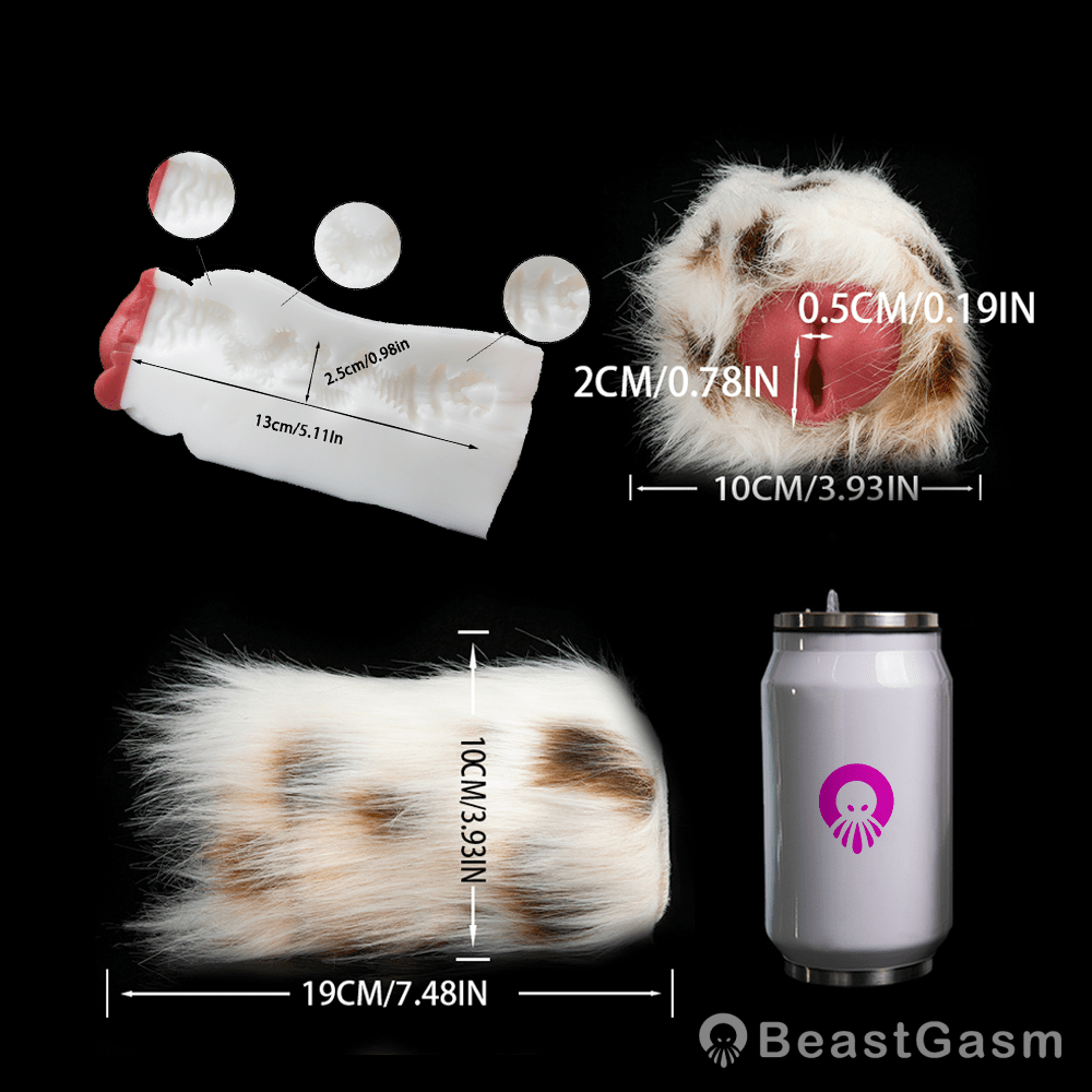 🐶 Dalmatian Fur Pocket Pussy | Removable Plush Male Masturbator - BeastGasm