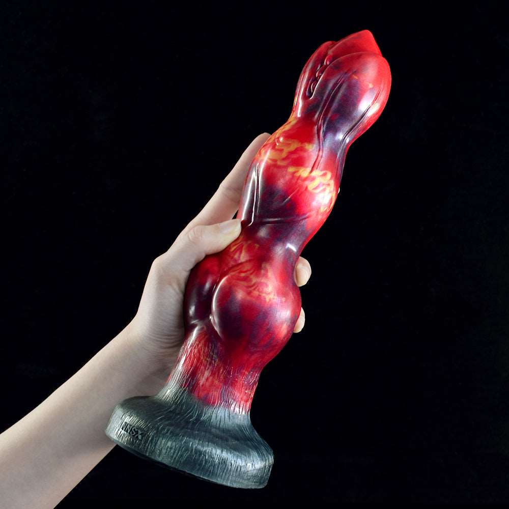 🐕 Dani – 10.4” Huge Dog Dildo with Thick Knotted Shaft - BeastGasm