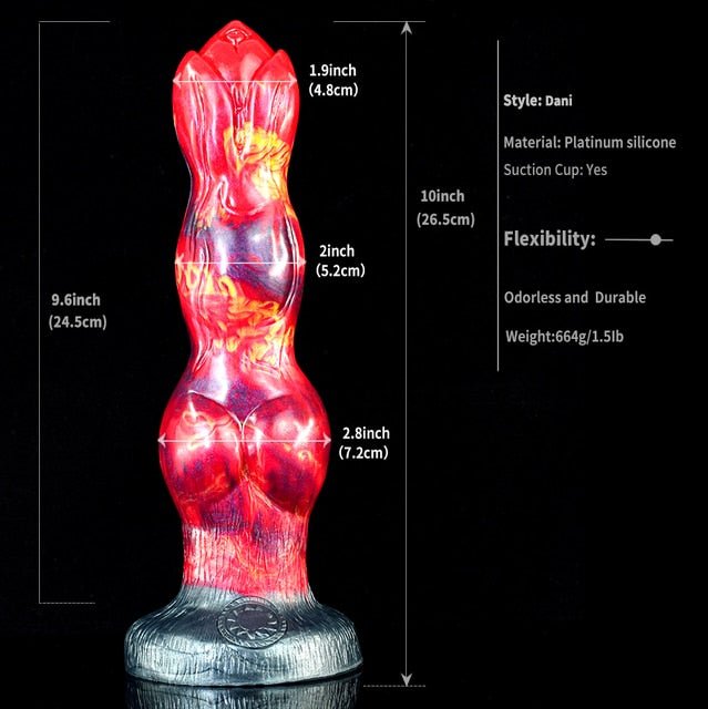 🐕 Dani – 10.4” Huge Dog Dildo with Thick Knotted Shaft - BeastGasm
