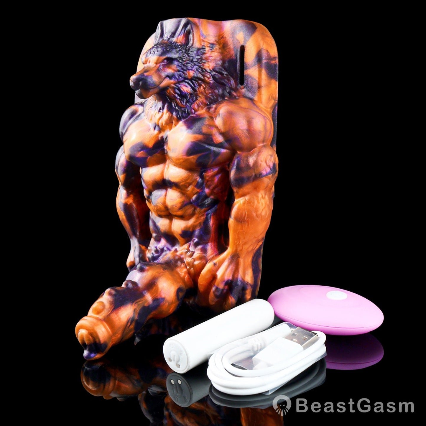 🐺 Dark Flame Wolf Lord: Wearable Fantasy Beast Grinder - BeastGasm