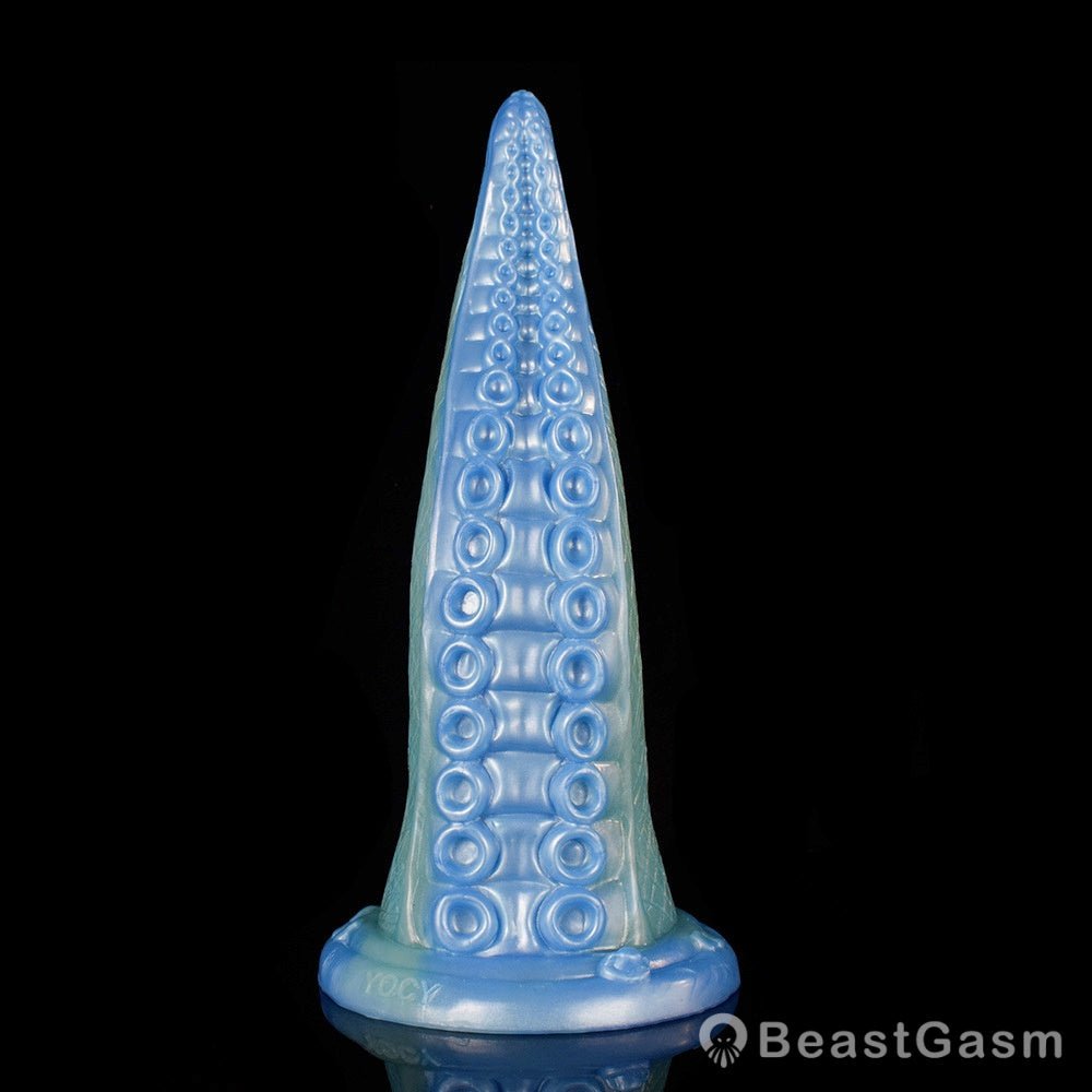 Deep Blue Octopus Tentacle Dildo – Suctioned Fantasy Pleasure - BeastGasm