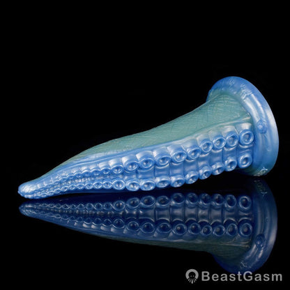 Deep Blue Octopus Tentacle Dildo – Suctioned Fantasy Pleasure - BeastGasm