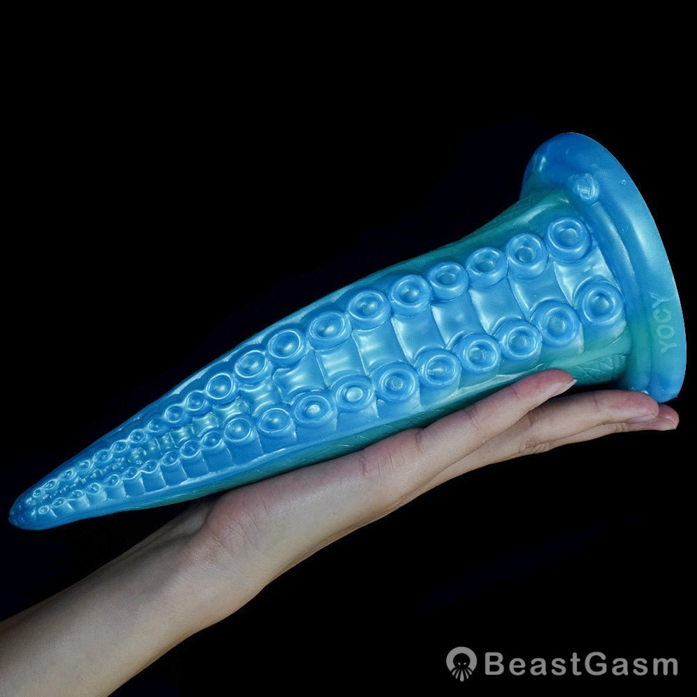 Deep Blue Octopus Tentacle Dildo – Suctioned Fantasy Pleasure - BeastGasm