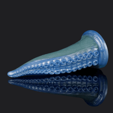 Deep Blue Octopus Tentacle Dildo – Suctioned Fantasy Pleasure - BeastGasm