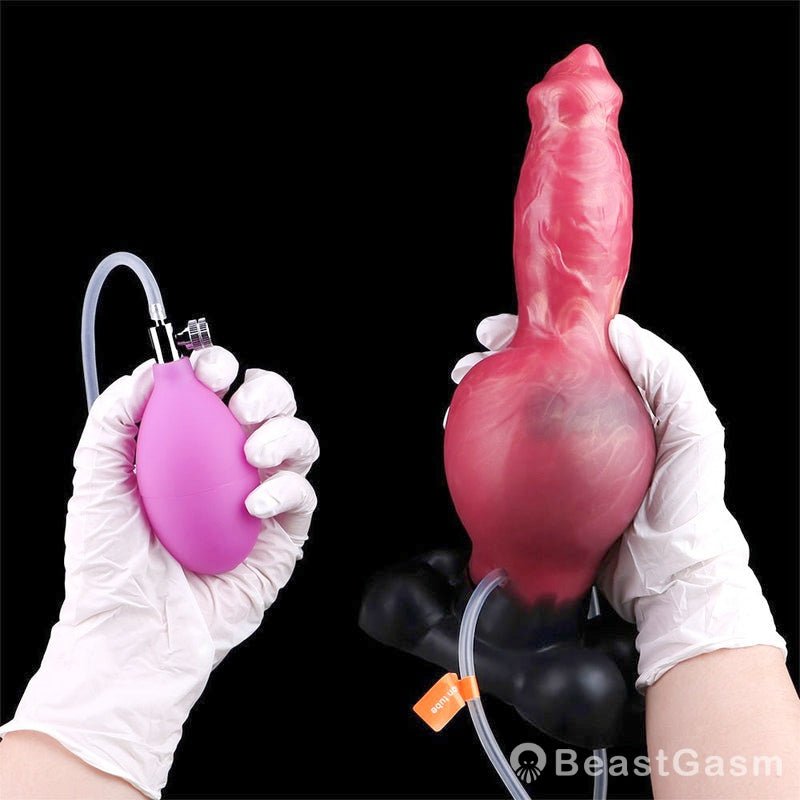 🐶 Dog Knot Inflatable Dildo – Squirting Anal Fantasy Toy by BeastGasm - BeastGasm