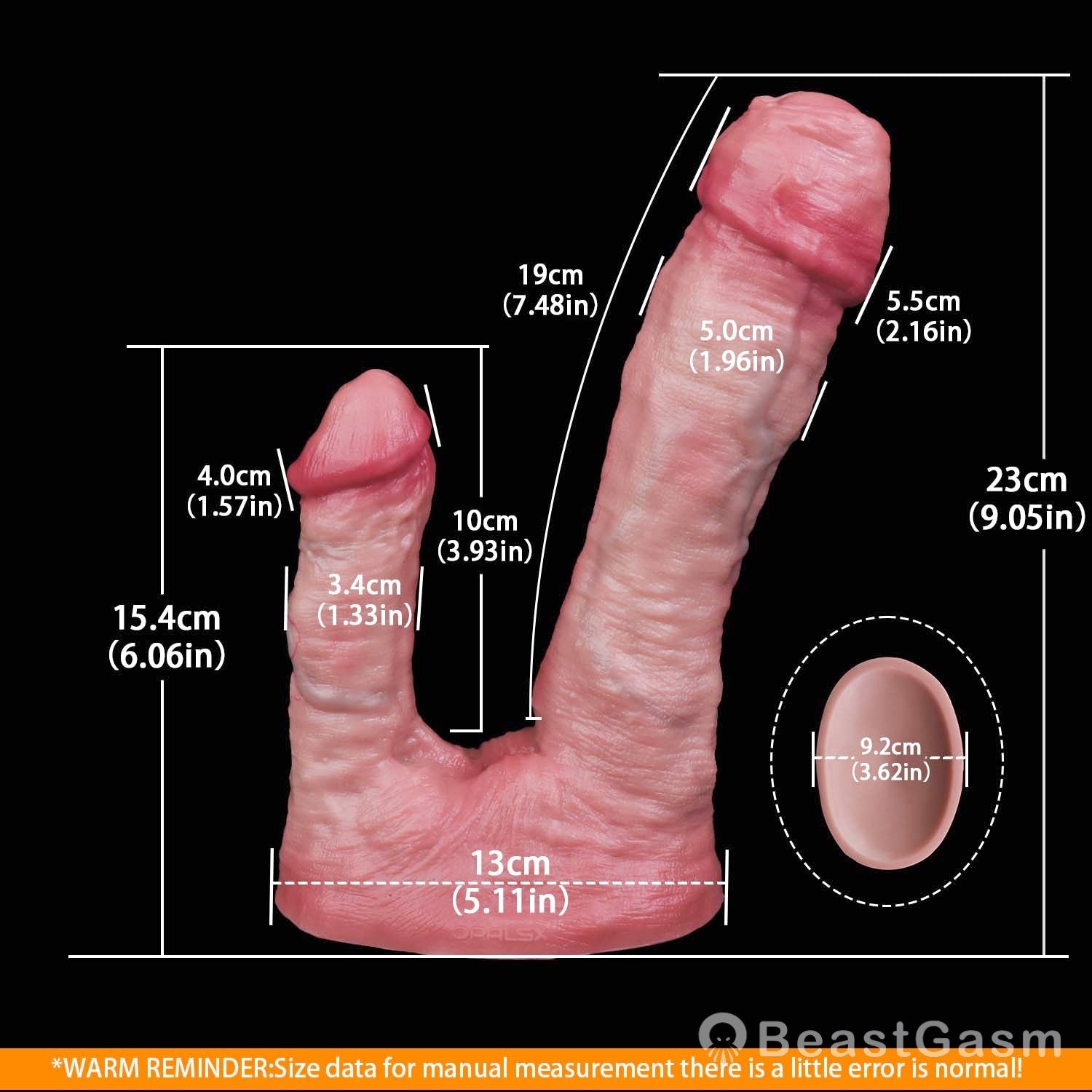 👾 Double Dildo with Suction Base | Demonbound Twin - BeastGasm