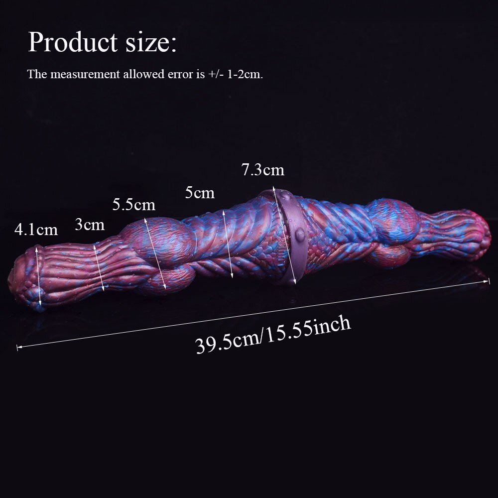 😈 Double - Ended Ribbed Monster Dildo – Platinum Silicone Pleasure - BeastGasm